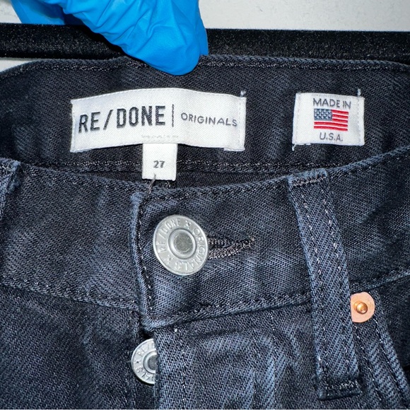 RE/DONE Comfort Stretch High Rise Ankle Crop in Black Women Size 27 - Picture 3 of 10